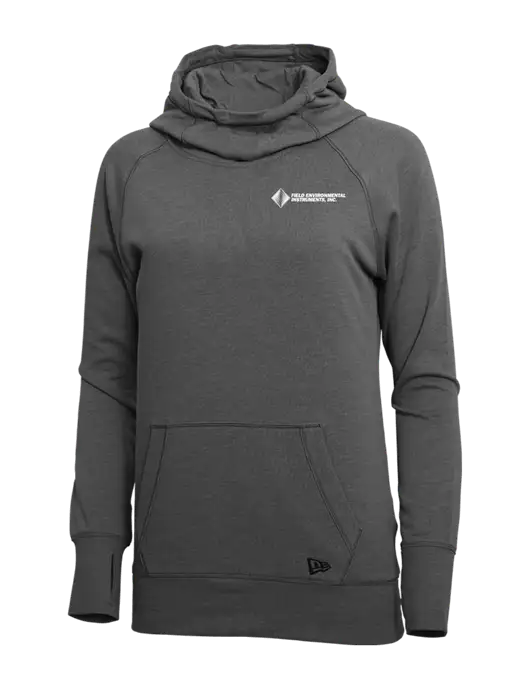New Era Black Heather Womens Tri-Blend Fleece Pullover Hoodie w/Field Environmental Logo