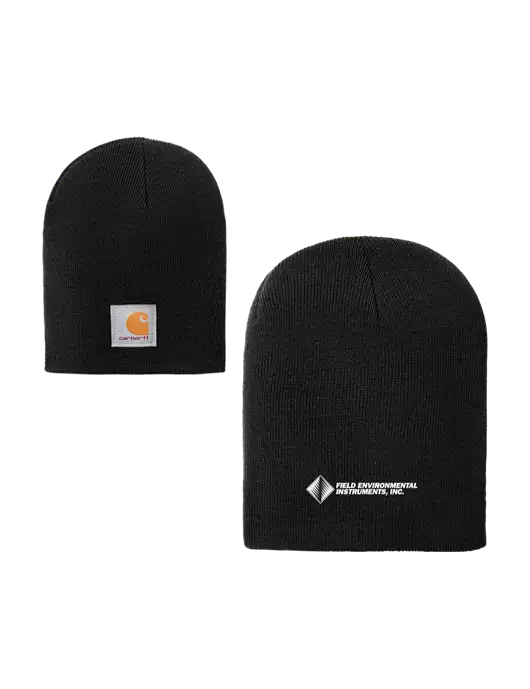Carhartt Black Acrylic Knit Hat w/Field Environmental Logo