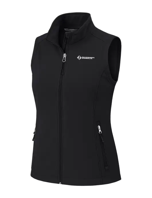 Black Womens Core Soft Shell Vest w/Field Environmental Logo