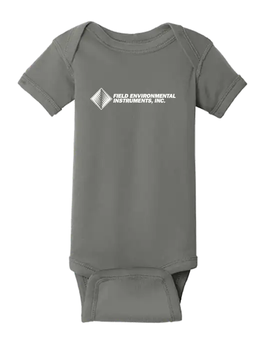 Rabbit Skins Charcoal Infant Short Sleeve Baby Rib Bodysuit w/Field Environmental Logo