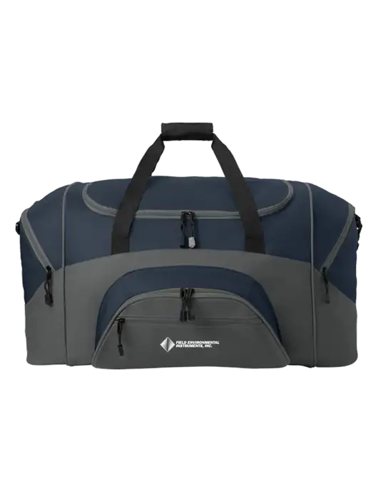 Standard Colorblock Navy/Dark Grey Sport Duffel w/Field Environmental Logo