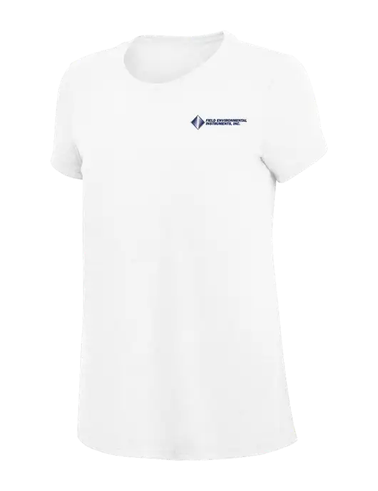 Womens Simply Soft White 4.5oz Poly/Combed Ring Spun Cotton T-Shirt
 w/Field Environmental Logo