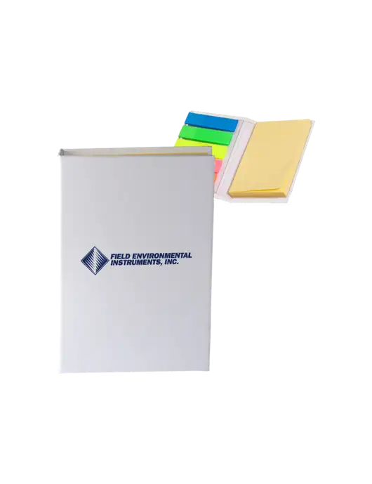 White Micro Sticky Note Pad, 2 x 3.25 w/Field Environmental Logo
