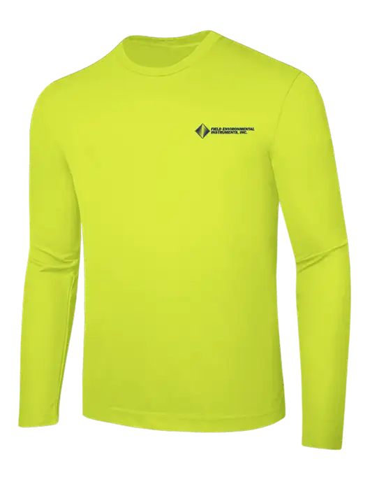 Long Sleeve Safety Yellow PosiCharge Competitor Tee w/Field Environmental Logo
