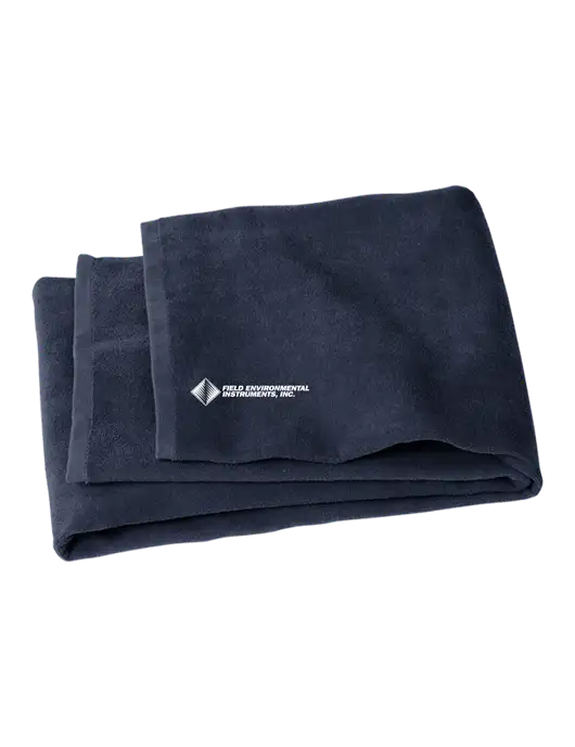 Navy Beach Towel w/Field Environmental Logo