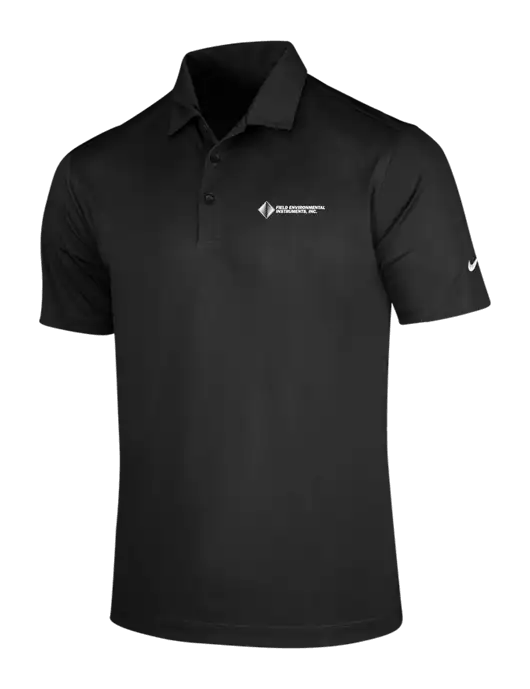 NIKE Black Dri-Fit Vertical Mesh Polo w/Field Environmental Logo