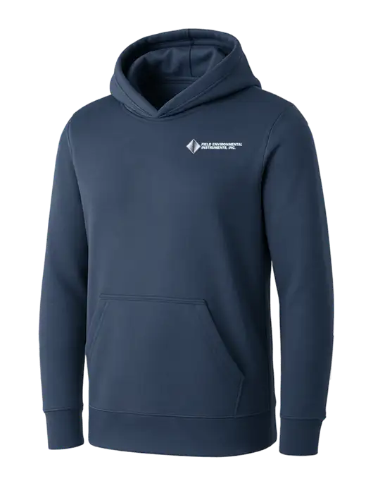 Womens Navy Core Fleece Pullover Hooded Sweatshirt w/Field Environmental Logo