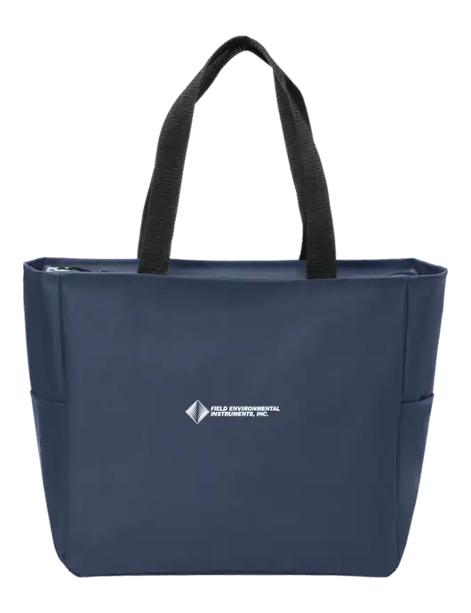 Everyday Navy Zip Tote  w/Field Environmental Logo