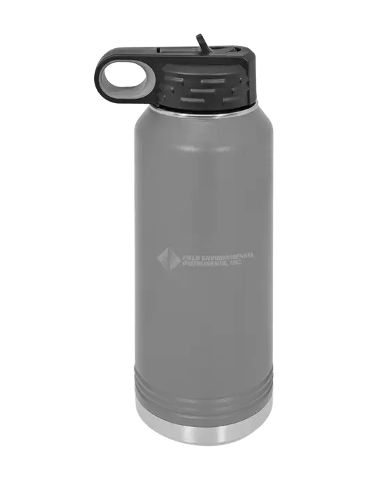Polar Camel 32 oz Powder Coated Grey Vacuum Insulated Water Bottle w/Field Environmental Logo
