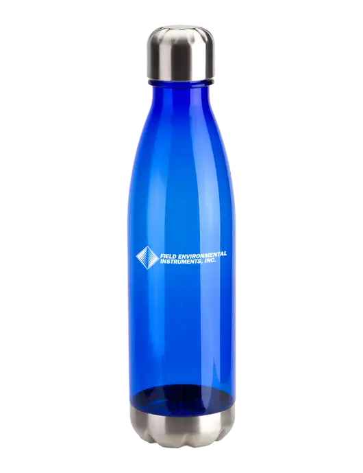 Bayside Tritan Blue 25 oz Bottle with Stainless Base and Cap w/Field Environmental Logo