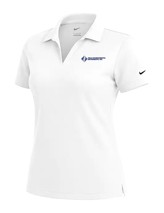NIKE White Womens Dri-Fit Micro Pique Polo w/Field Environmental Logo
