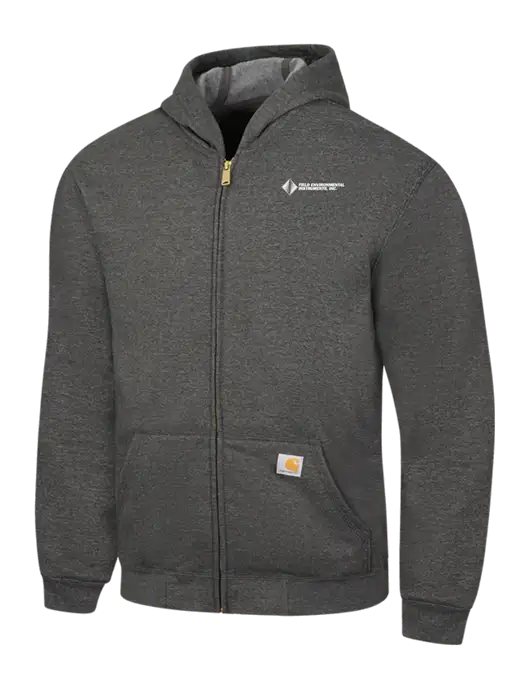 Carhartt Dark Grey Heather Midweight Hooded Zip-Front Sweatshirt w/Field Environmental Logo