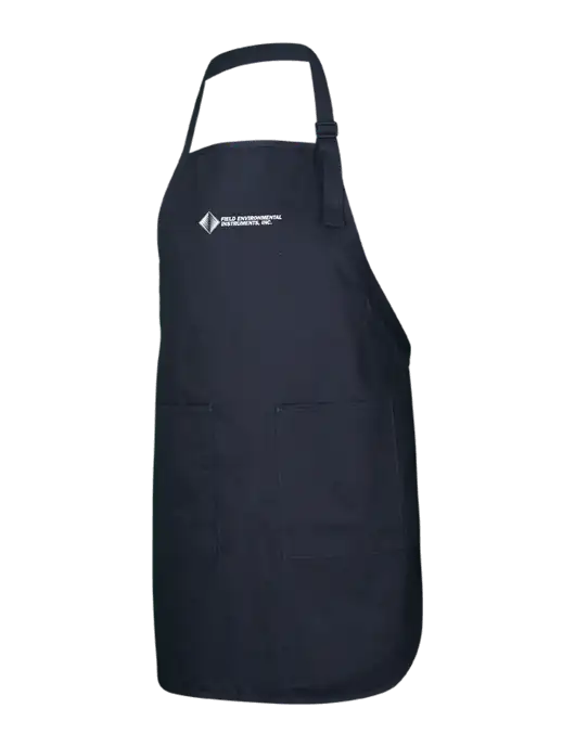 Full-Length Black Apron With Pockets w/Field Environmental Logo