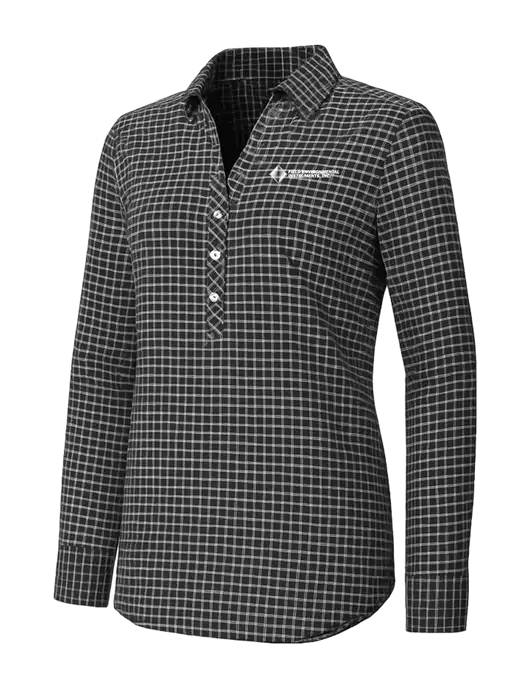 Womens Dark Grey/White City Stretch Shirt w/Field Environmental Logo