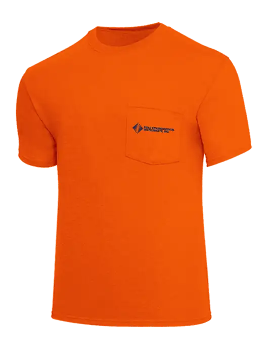 Core Blend Safety Orange Pocket T-Shirt w/Field Environmental Logo