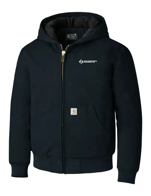 Carhartt Navy Quilted-Flannel-Lined Duck Active Jacket w/Field Environmental Logo