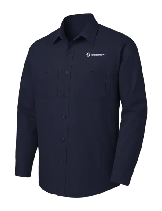 Red Kap Navy Long Sleeve Work Shirt w/Field Environmental Logo