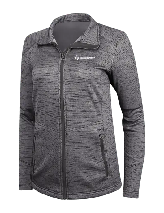 Womens Dark Grey Digi Stripe Fleece Jacket w/Field Environmental Logo