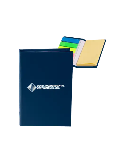 Navy Micro Sticky Note Pad, 2 x 3.25 w/Field Environmental Logo