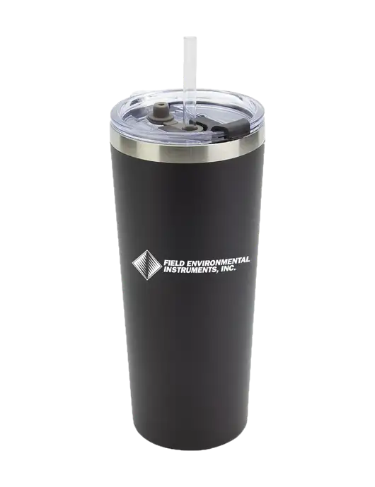 Brighton Black 20 oz Insulated Tumbler & Straw w/Field Environmental Logo