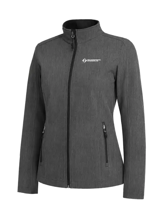 Medium Grey Heather Womens Core Soft Shell Jacket w/Field Environmental Logo