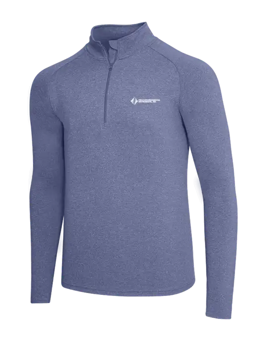 Navy Heather Sport Wick Stretch 1/4 Zip Pullover w/Field Environmental Logo