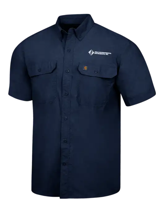 Carhartt Force Navy Solid Short Sleeve Shirt w/Field Environmental Logo