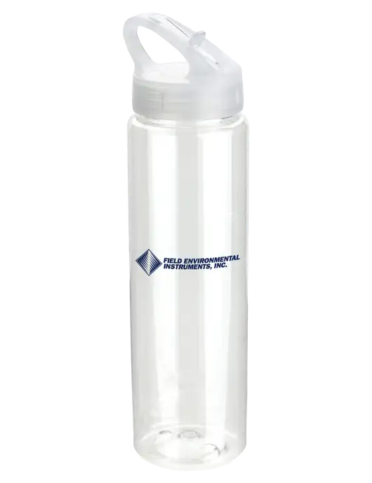 Buddy Clear 32 oz PET Bottle with Flip Lid w/Field Environmental Logo