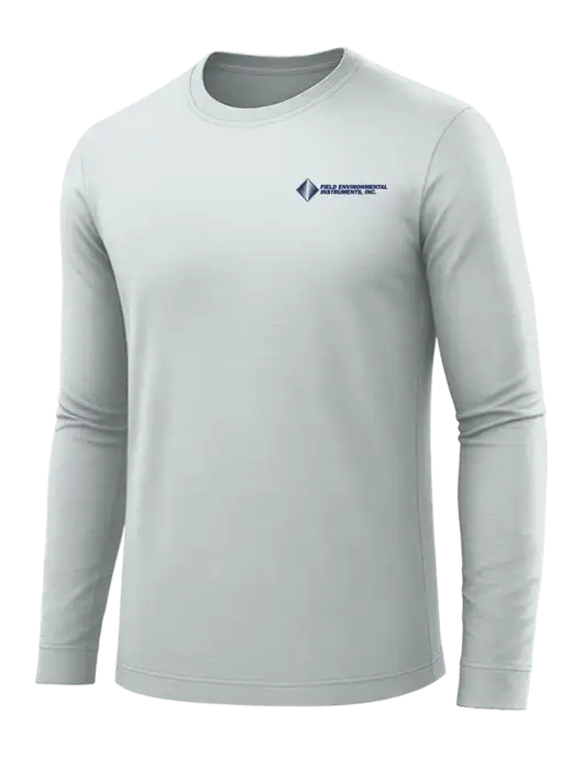 Long Sleeve Light Grey PosiCharge Competitor Tee w/Field Environmental Logo