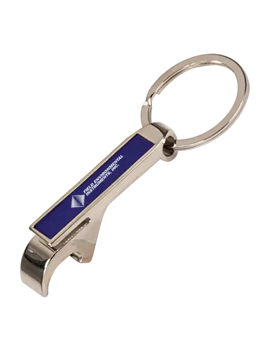 Blue Bottle Opener Keychain w/Field Environmental Logo
