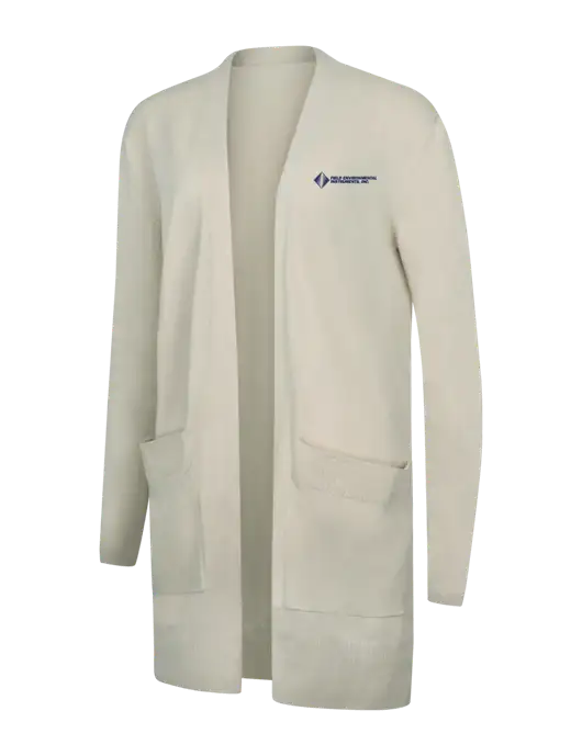Mercer+Mettle Womens Ivory Open Front Cardigan Sweater w/Field Environmental Logo