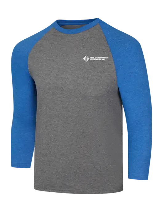 Simply Soft 3/4 Sleeve Royal Frost/Grey Frost Ring Spun Cotton T-Shirt w/Field Environmental Logo