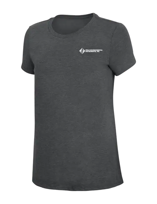 Womens Simply Soft Charcoal 4.5oz Poly/Combed Ring Spun Cotton T-Shirt w/Field Environmental Logo