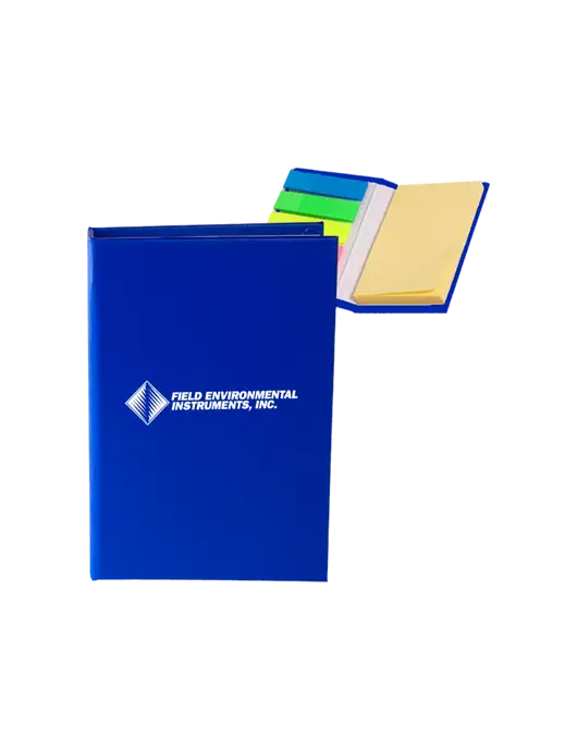 Dark Royal Blue Micro Sticky Note Pad, 2 x 3.25 w/Field Environmental Logo