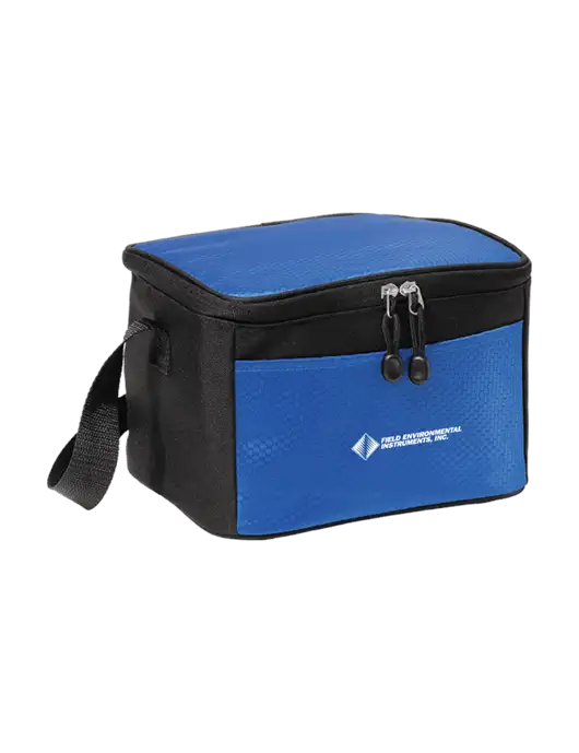 6 Can Twilight Blue/Black Cube Cooler w/Field Environmental Logo