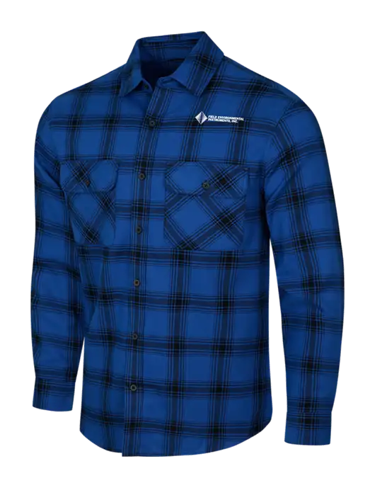 Royal/Black Open Plaid Flannel Shirt w/Field Environmental Logo