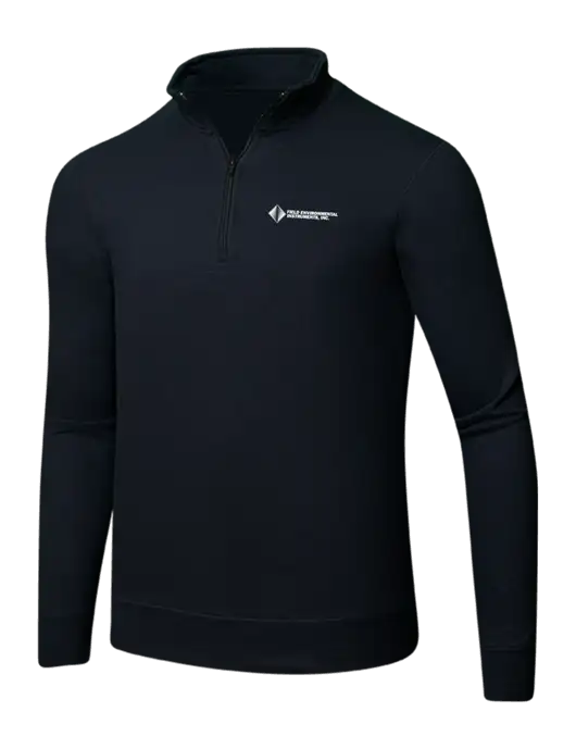 Jet Black 8.5 oz Ring Spun 1/4 Zip Pullover Sweatshirt w/Field Environmental Logo