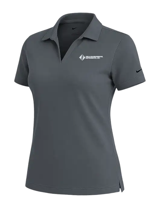 NIKE Dark Grey Womens Dri-Fit Micro Pique Polo w/Field Environmental Logo