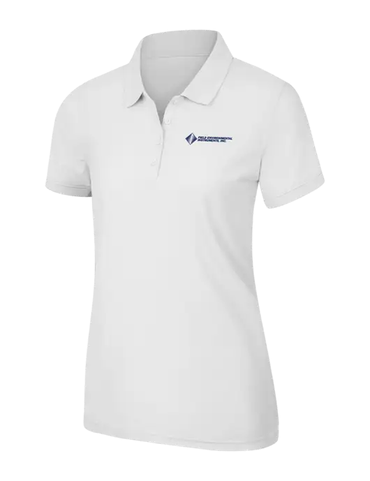 White Womens Core Classic Pique Polo w/Field Environmental Logo