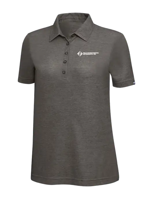 TravisMathew Black Heather Womens Oceanside Polo w/Field Environmental Logo