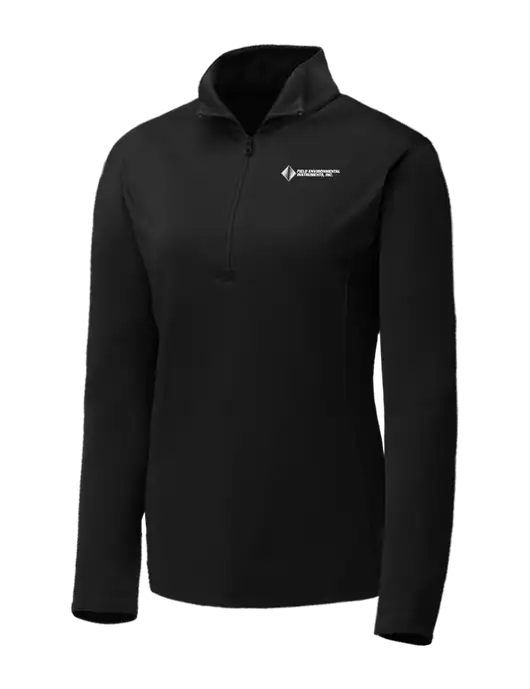Black Womens Posicharge Competitor ¼ Zip Pullover w/Field Environmental Logo