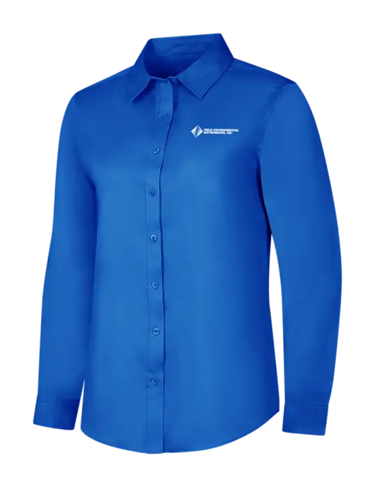 Womens Long Sleeve Royal Blue Superpro React Twill Shirt w/Field Environmental Logo