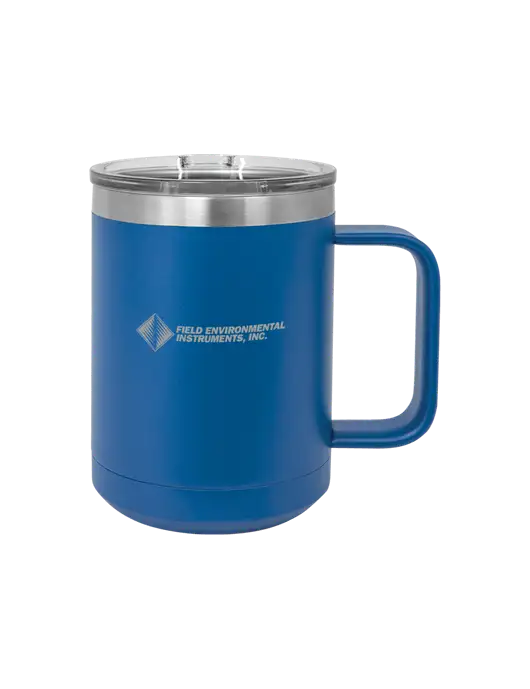 Polar Camel 15 oz Powder Coated Royal Vacuum Insulated Mug with Slider Lid w/Field Environmental Logo