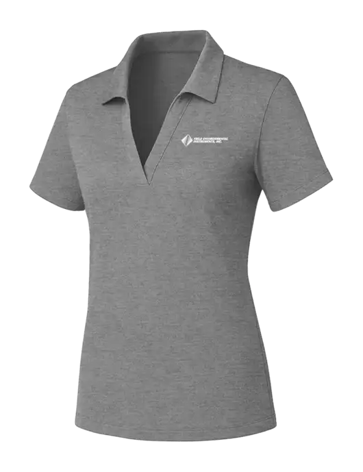 Womens Medium Grey Heather PosiCharge RacerMesh Polo w/Field Environmental Logo