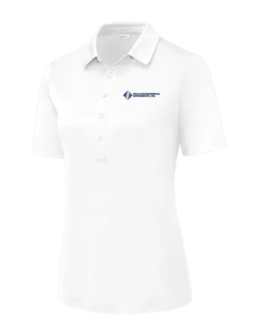 White Womens Posi-UV Pro Polo w/Field Environmental Logo