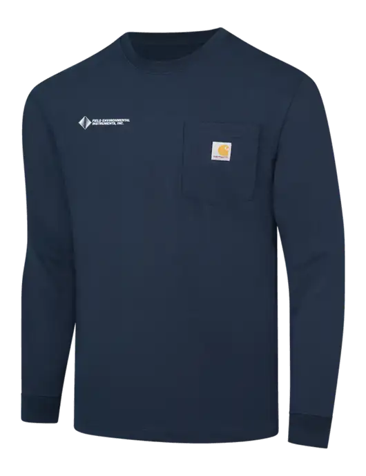 Carhartt Navy Workwear Pocket Long Sleeve T-Shirt w/Field Environmental Logo