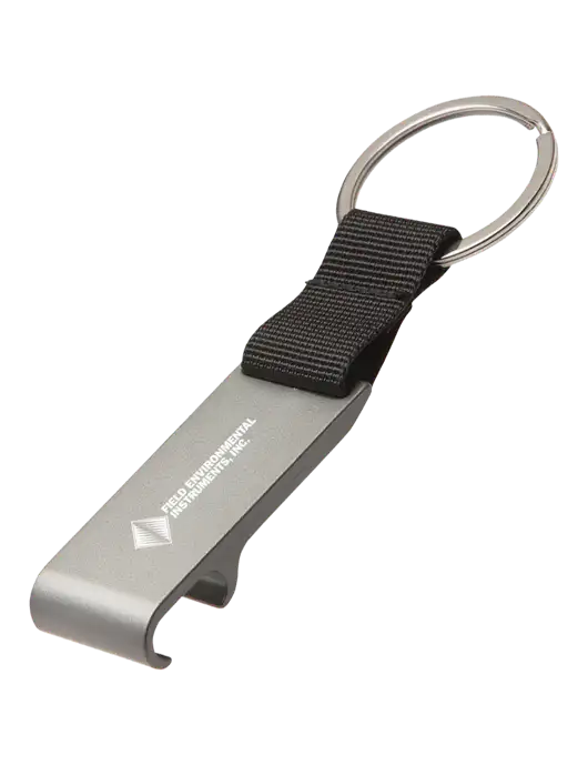 Gunmetal Bottle Opener & Key Ring w/Field Environmental Logo