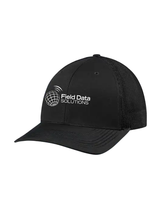 Richardson Adjustable Snapback Original 112 Trucker Cap Black w/Black Mesh w/Field Data Solutions Logo