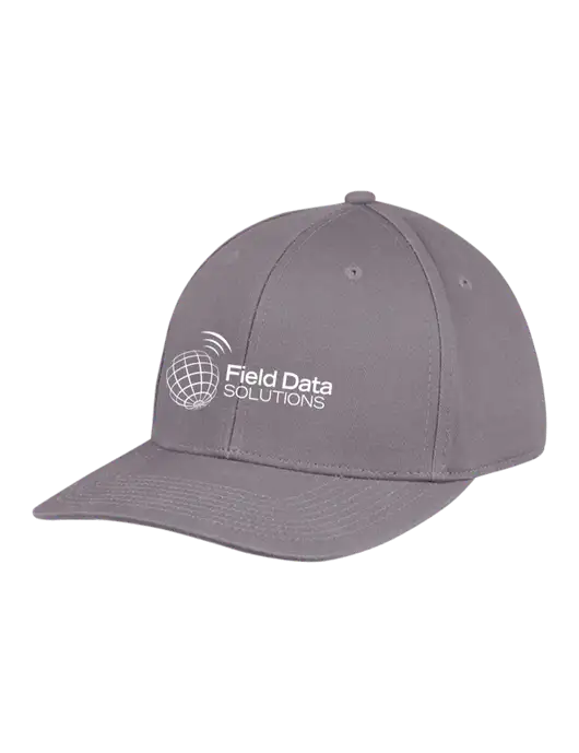 Premium Modern Structured Twill Charcoal Snapback Cap w/Field Data Solutions Logo