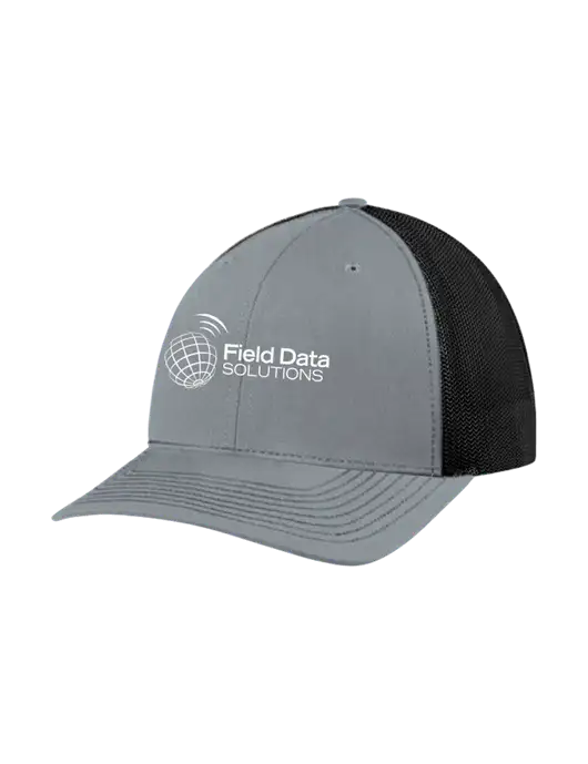 Richardson Adjustable Snapback Original 112 Trucker Cap Heather Grey w/Black Mesh w/Field Data Solutions Logo